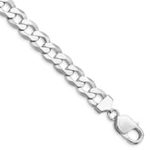 Sterling Silver Rhodium-Rhodium-Plated 9.75mm Flat Curb Chain